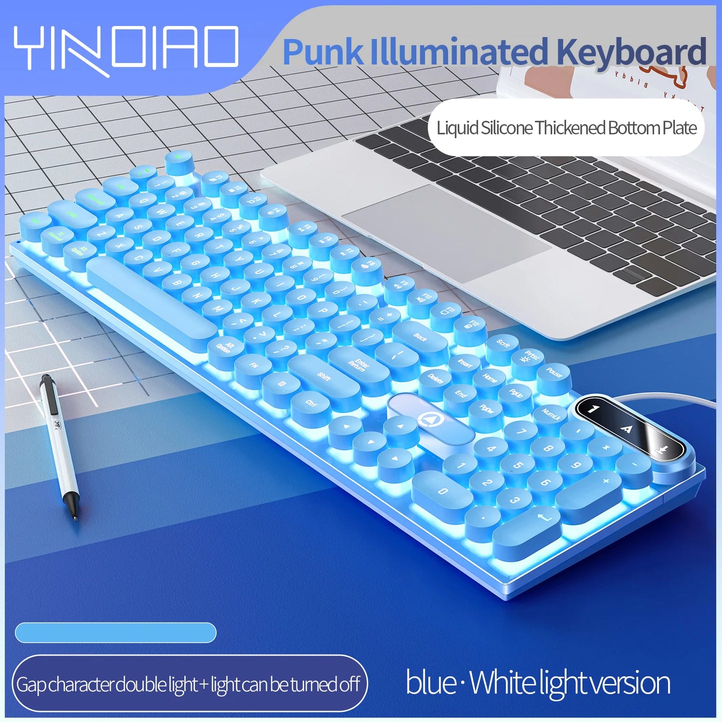 Typewriter Round 104 Keys Gaming Keyboard