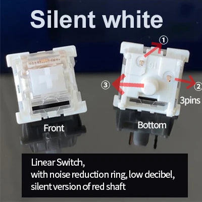 3Pin Dustproof Keyboard Switches Linear Tactile Silent For MX Mechanical