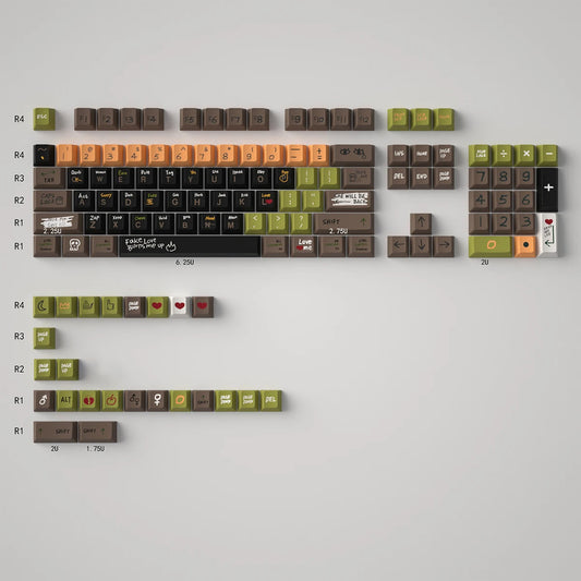 Love Story Keycaps - 129 Keys PBT Cherry Profile Set for MX Mechanical Gaming Keyboards