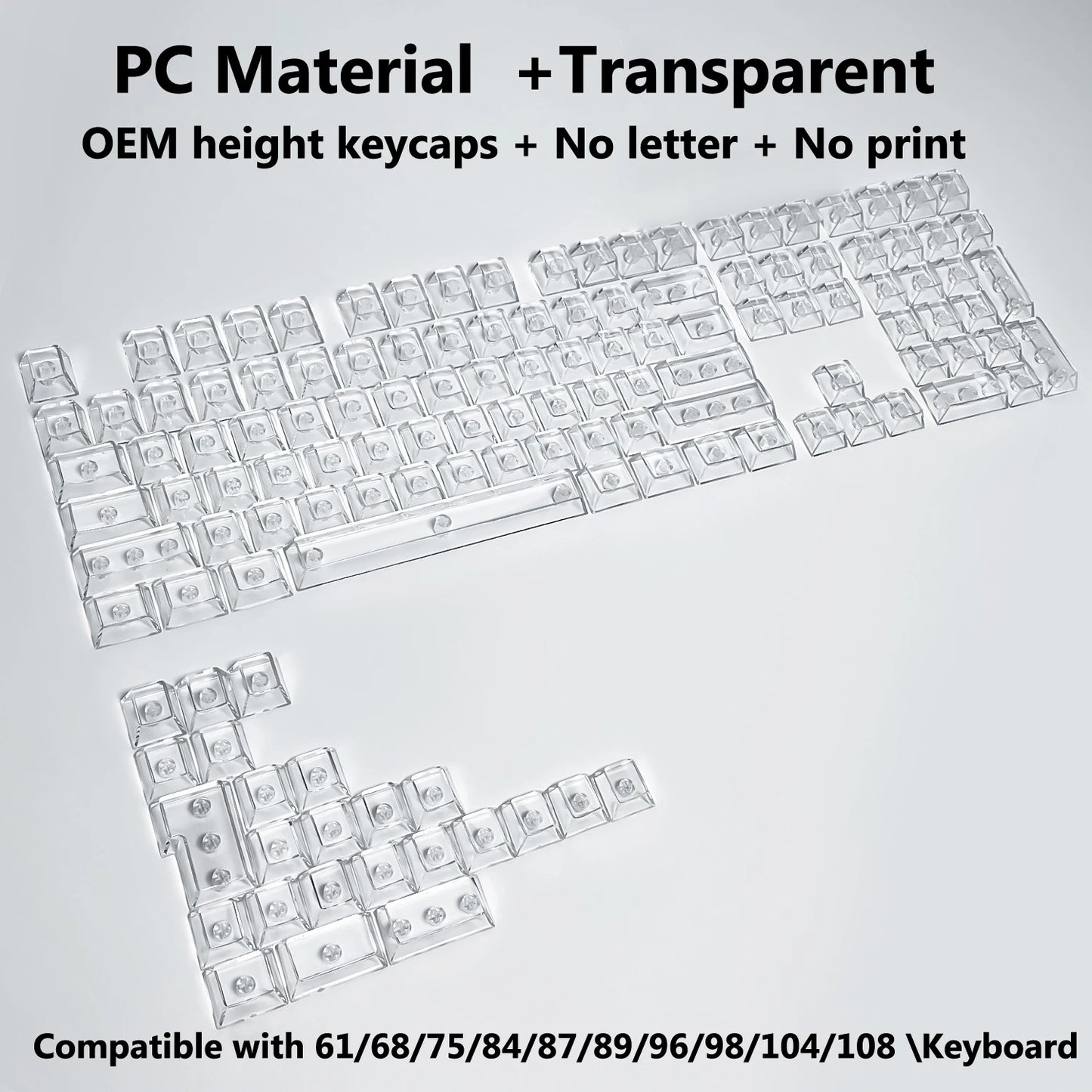 Rainbow Keycaps Full Set for Mechanical Keyboard - Transparent RGB Key