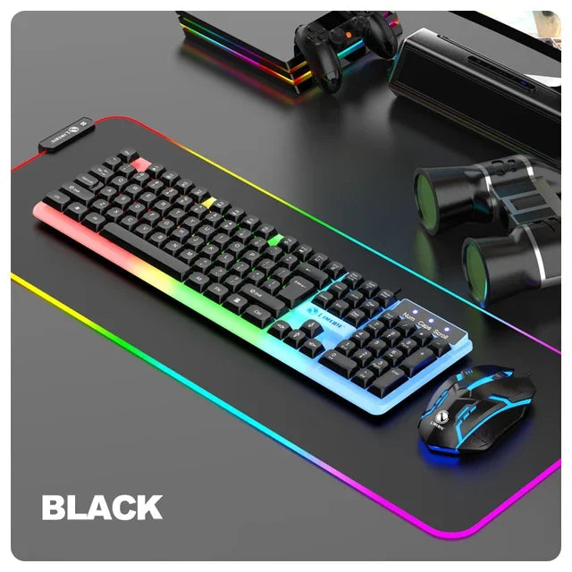 Gaming Keyboard and Mouse Combo Backlit LED USB Wired Set for PC