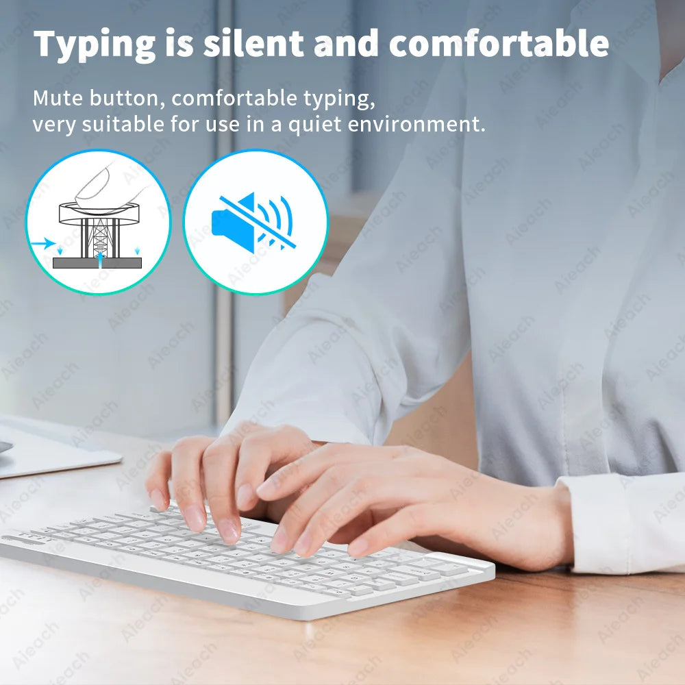 Rainbow Backlit Keyboard And Mouse Set Bluetooth Smartphones iOS Android Windows