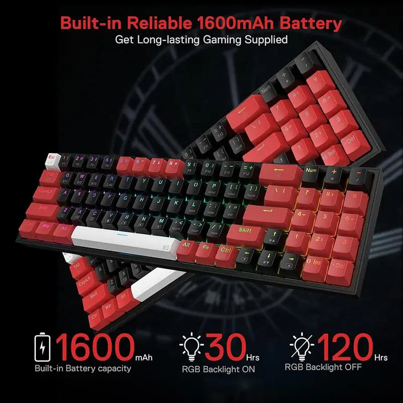75 Percent Hot Swappable Bluetooth RGB Keyboard 3 Mode USB Wireless 78 Keys