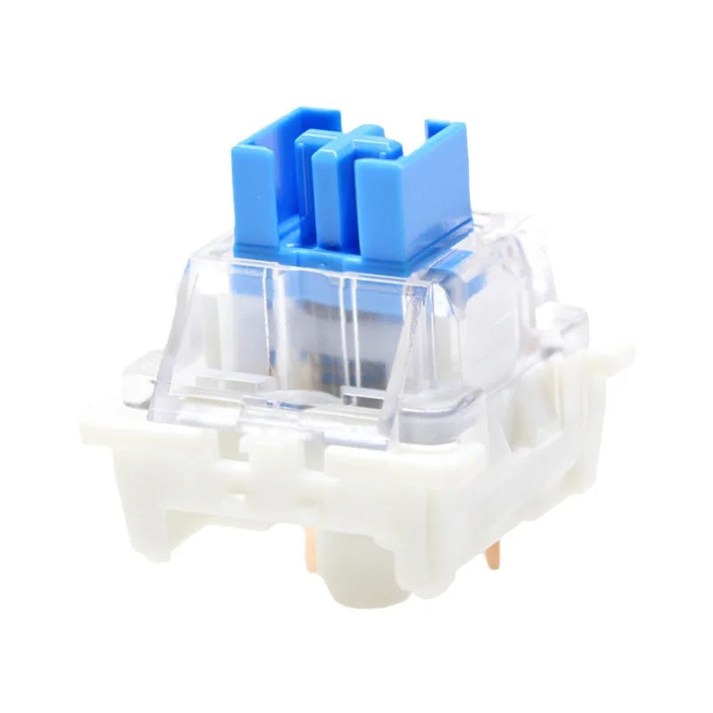 50 Pack Tactile Keyboard Switches 3 Pin Plate Mounted Blue Clear Housing
