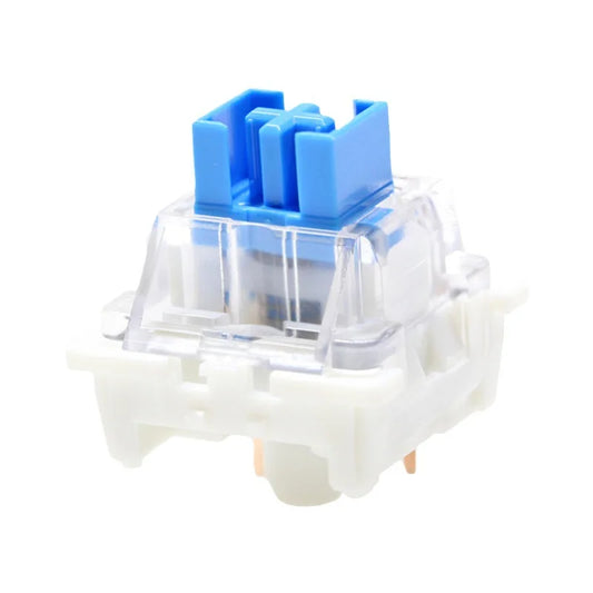 50 Pack Tactile Keyboard Switches 3 Pin Plate Mounted Blue Clear Housing