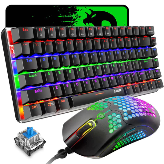 Rainbow Backlit Mechanical Gaming Keyboard & 12000 DPI Mouse Set