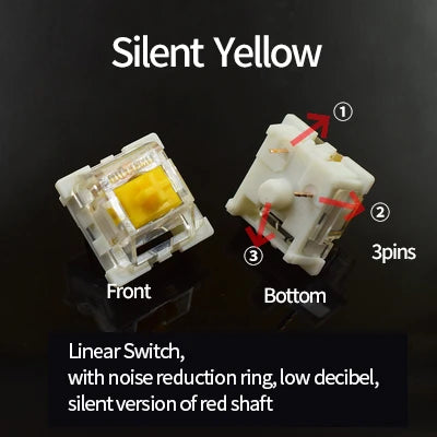 3Pin Dustproof Keyboard Switches Linear Tactile Silent For MX Mechanical
