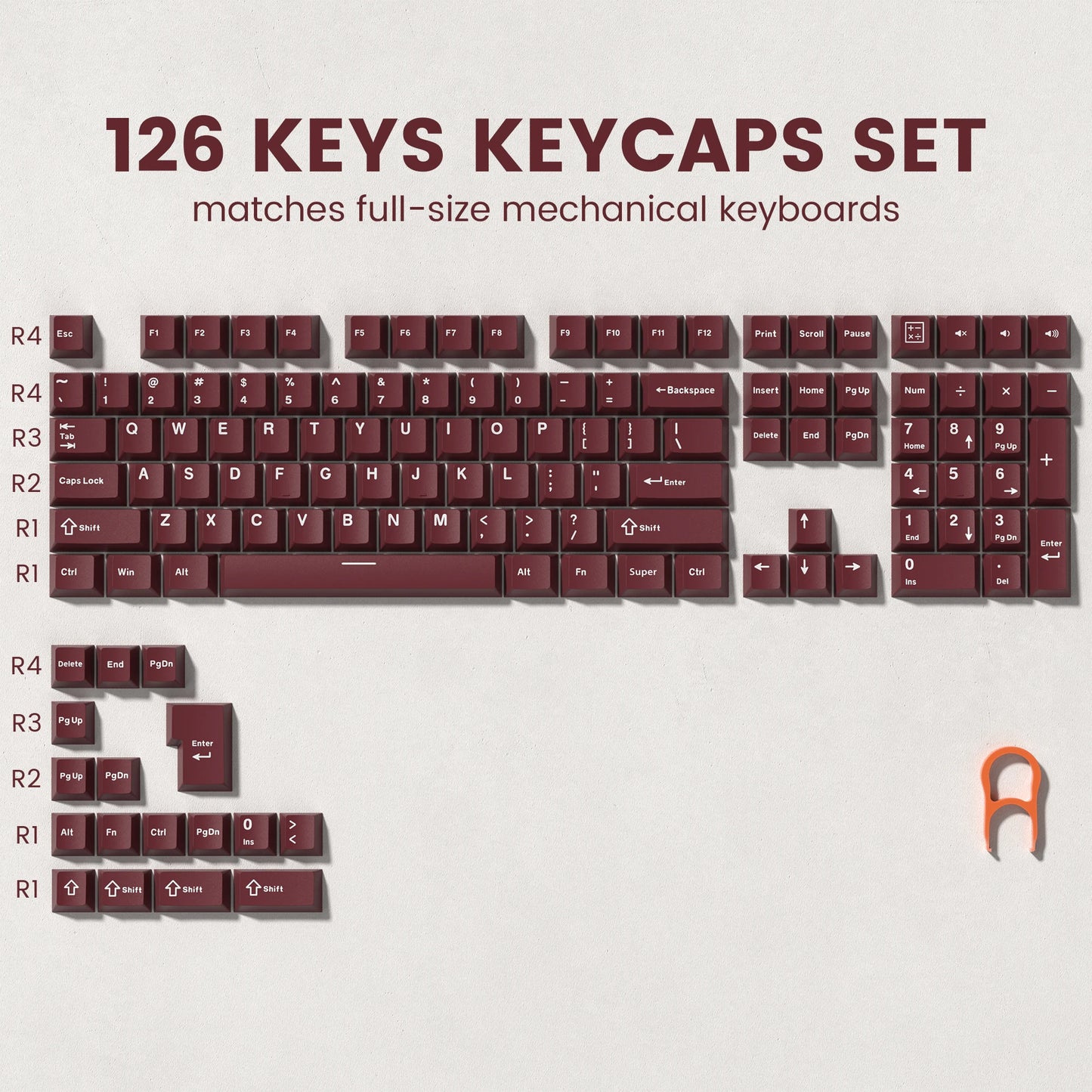 Rainbow 138 Keys Retro PBT Keycaps - Double Shot Cherry Profile for MX