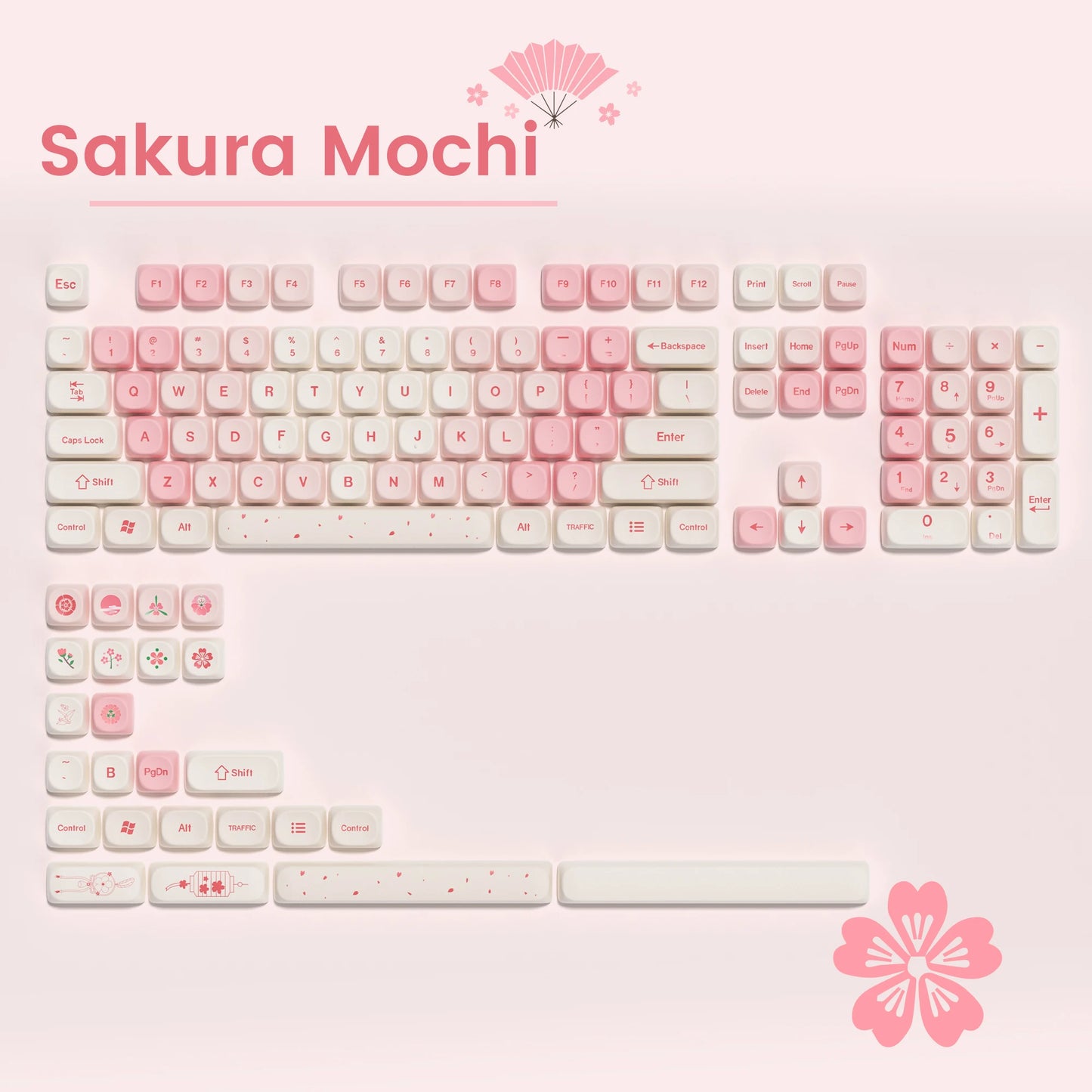 132 PBT Keycaps for 60% 65%75% 100% Cherry Gateron MX Switches Mechanical Keyboards