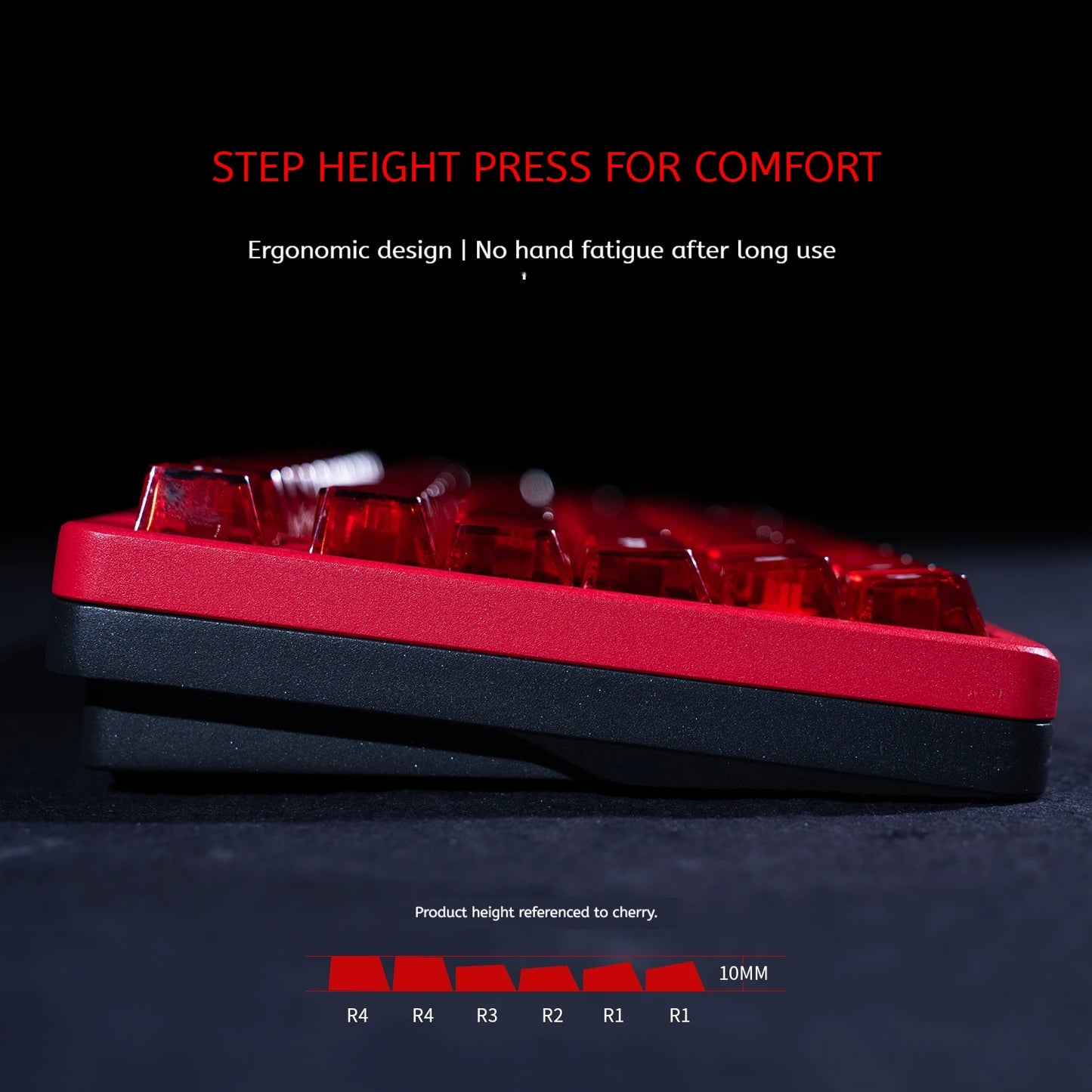 Transparent Red Cherry Profile Keycap Set 130 Keys For Mechanical Keyboards