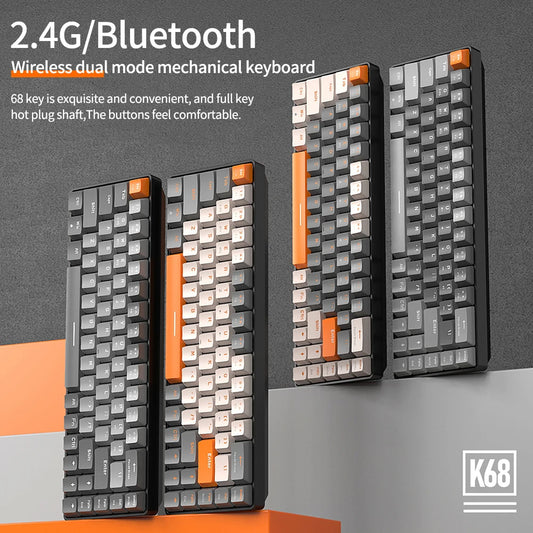 65 Percent Wireless Mechanical Keyboard Dual Mode Hot Swap - Red Switch