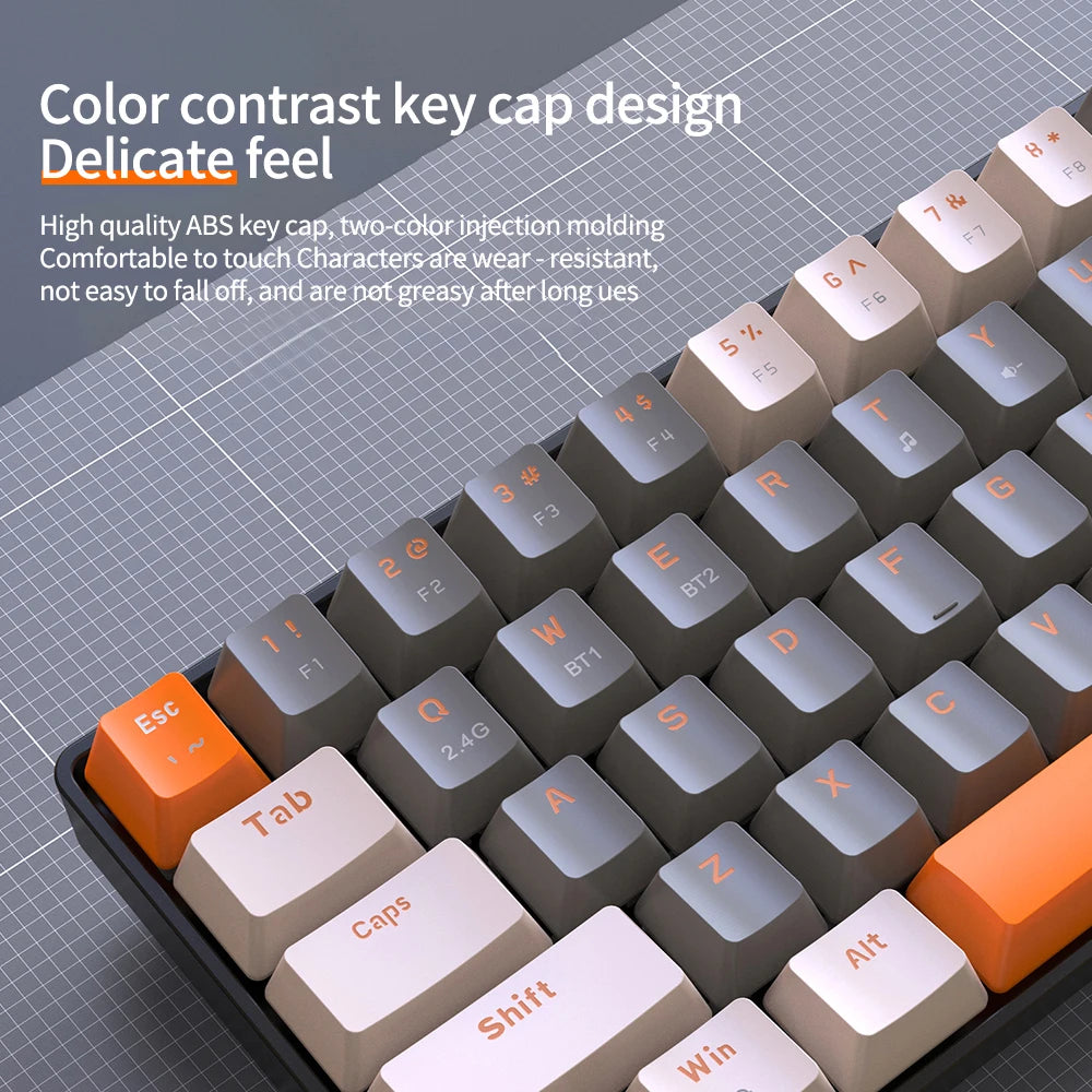 65 Percent Wireless Mechanical Keyboard Dual Mode Hot Swap - Red Switch