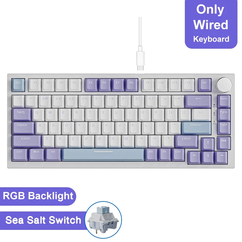 Pro Gaming Mechanical Keyboard Knob Hot Swapping Gasket Bluetooth 5.1 Wireless