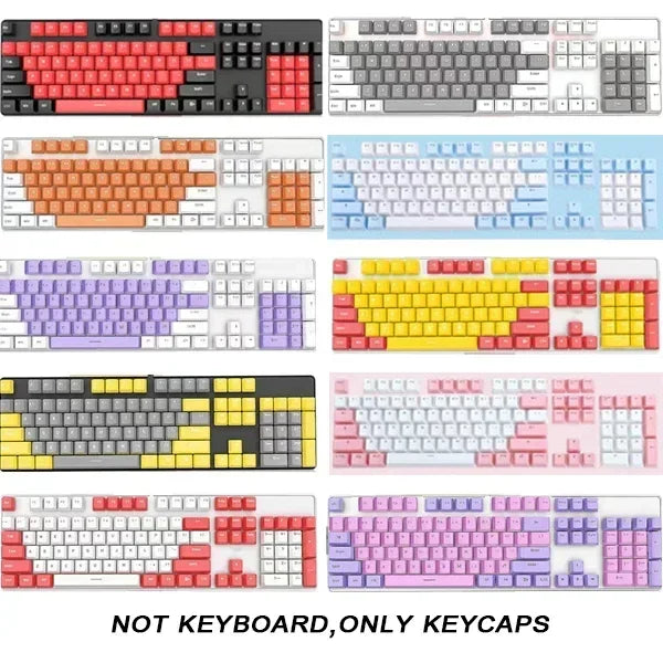 Rainbow Keyboard Keycaps 104pcs ABS Universal Blank Keycaps for Cherry