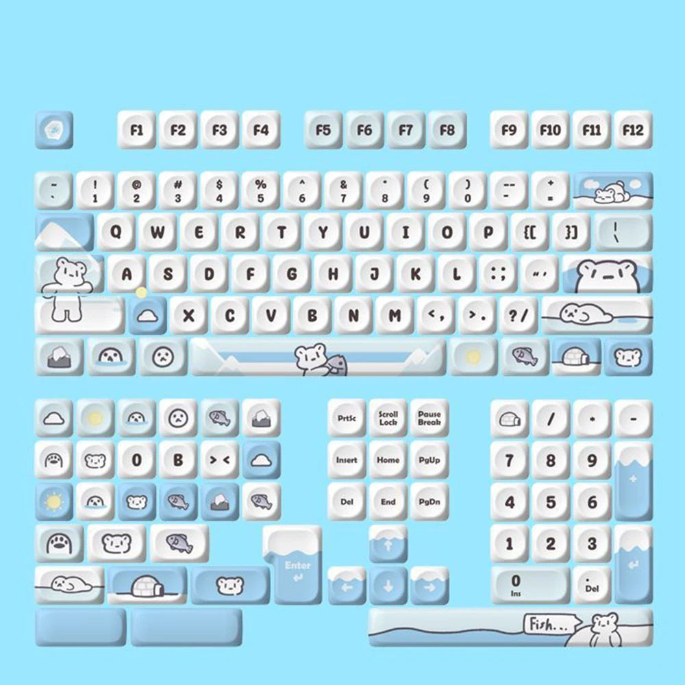 132 PBT Keycaps for 60% 65%75% 100% Cherry Gateron MX Switches Mechanical Keyboards