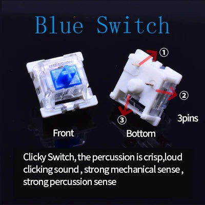 3Pin Dustproof Keyboard Switches Linear Tactile Silent For MX Mechanical