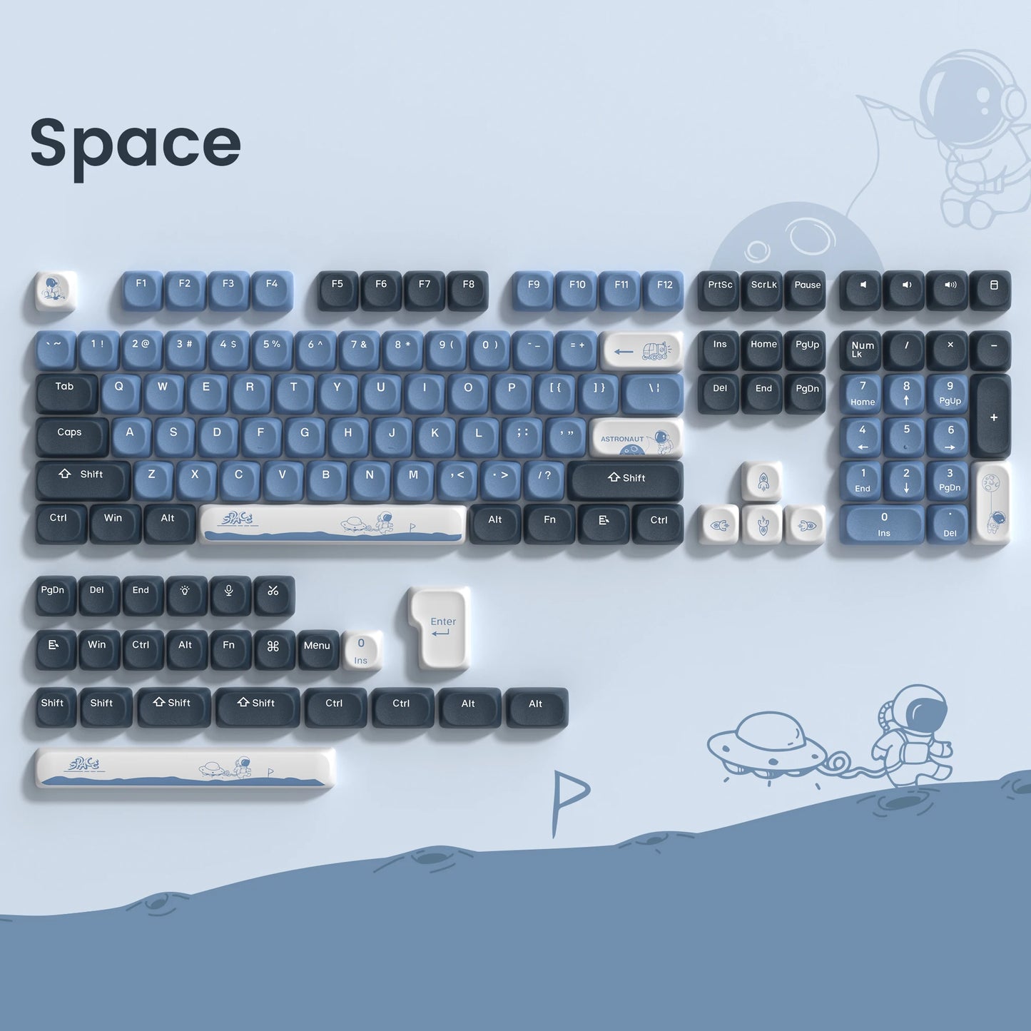 132 PBT Keycaps for 60% 65%75% 100% Cherry Gateron MX Switches Mechanical Keyboards