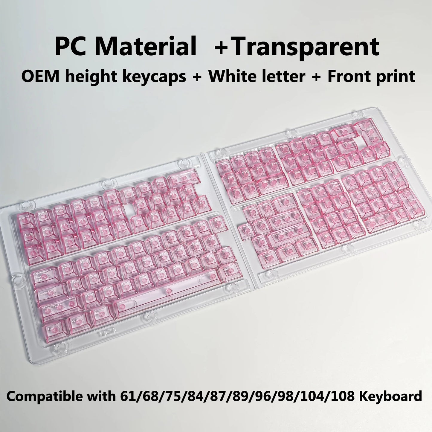 Rainbow Keycaps Full Set for Mechanical Keyboard - Transparent RGB Key