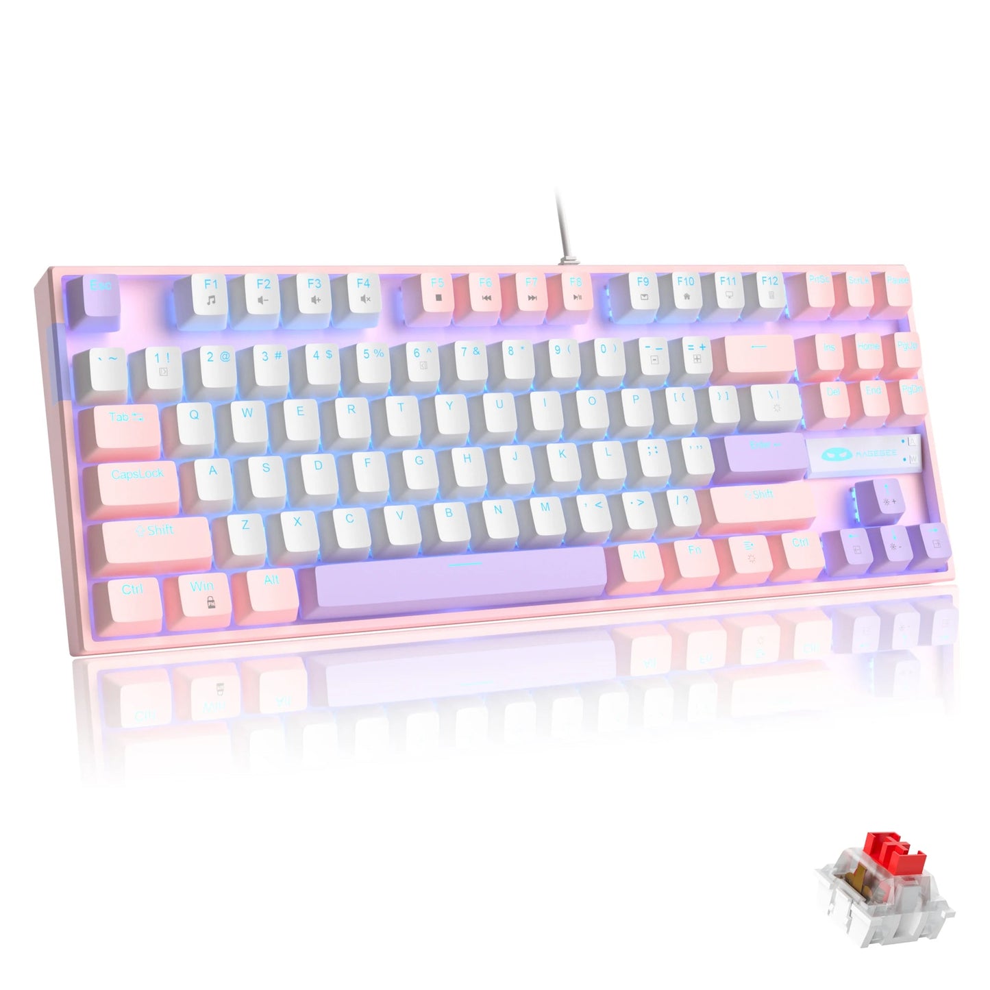 75% Mechanical Gaming Keyboard - Blue/Red Switch - LED Backlit