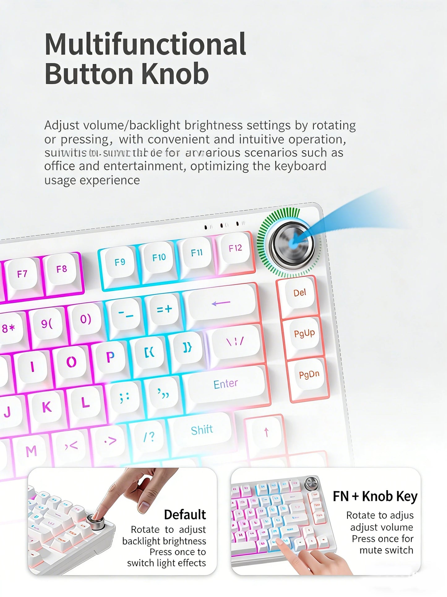 Hot Swap Mechanical Keyboard With Gasket Structure Backlit Keycaps For Esports