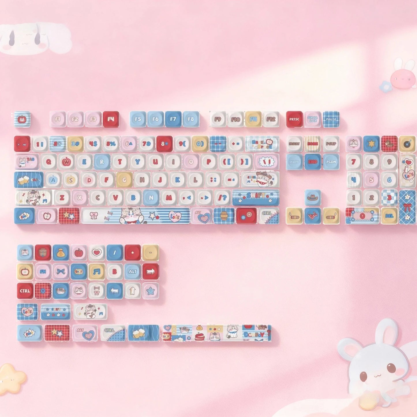 132 PBT Keycaps for 60% 65%75% 100% Cherry Gateron MX Switches Mechanical Keyboards