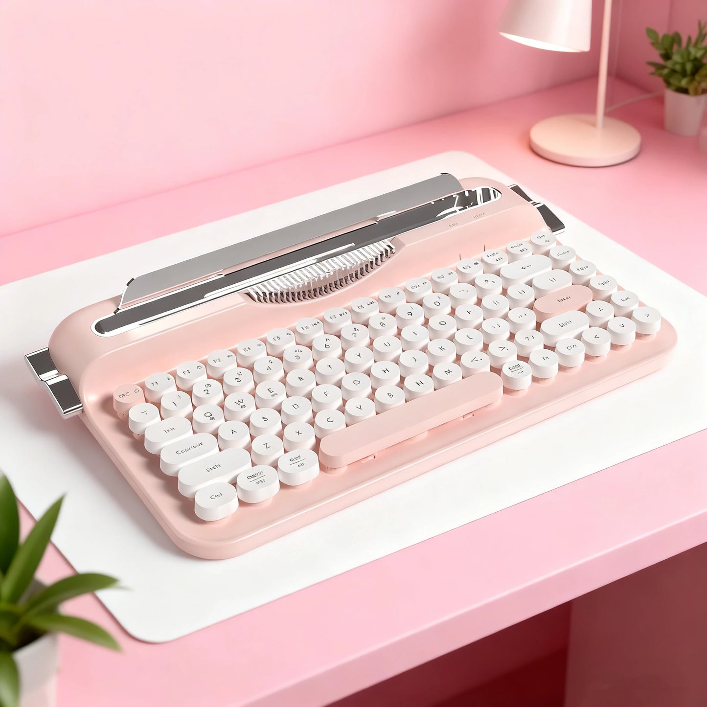 Wireless 2.4G Dual Mode Retro Keyboard With Fixed Groove Stand And Multi Device