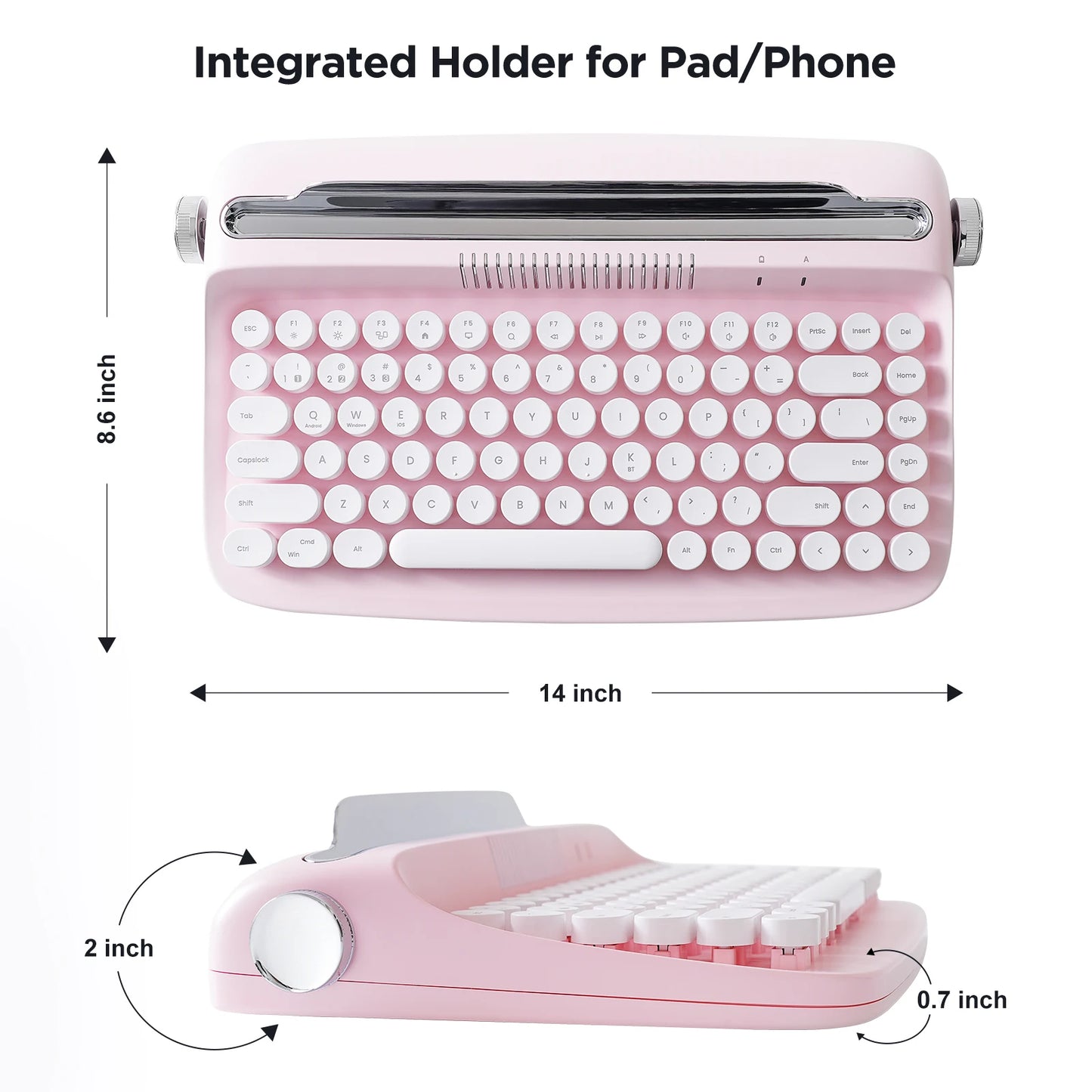 Vintage Style Bluetooth Typewriter Keyboard