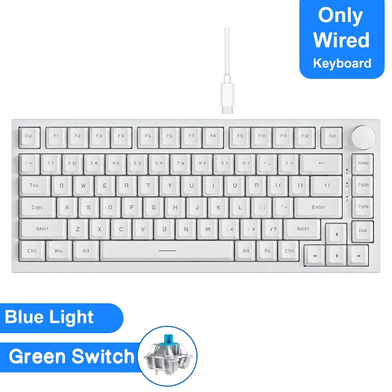 Pro Gaming Mechanical Keyboard Knob Hot Swapping Gasket Bluetooth 5.1 Wireless