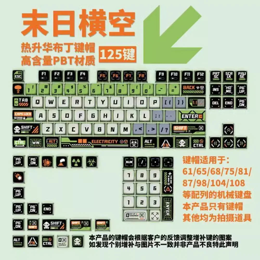 125 Keys PBT+PC SAX Quad Translucent Pudding Keycaps for MX Switch Mechanical Keyboards