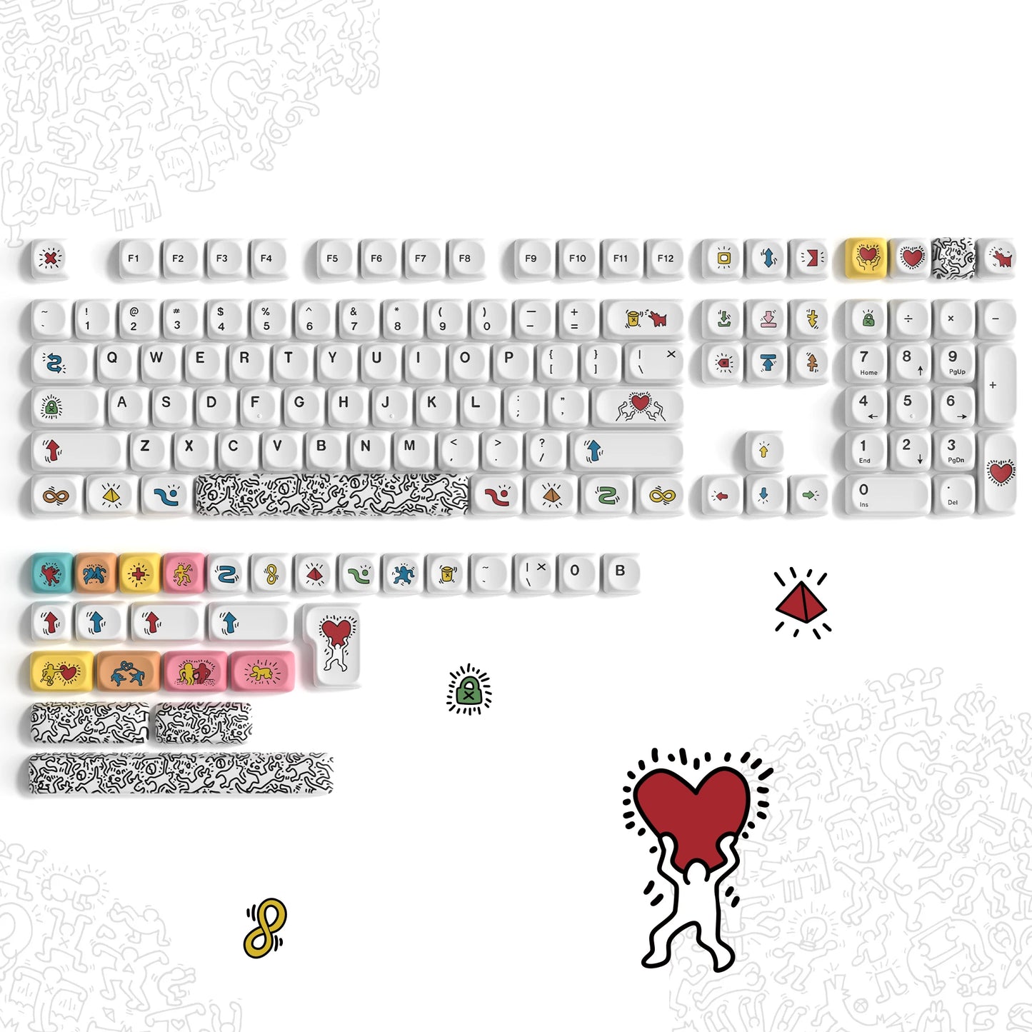 132 PBT Keycaps for 60% 65%75% 100% Cherry Gateron MX Switches Mechanical Keyboards