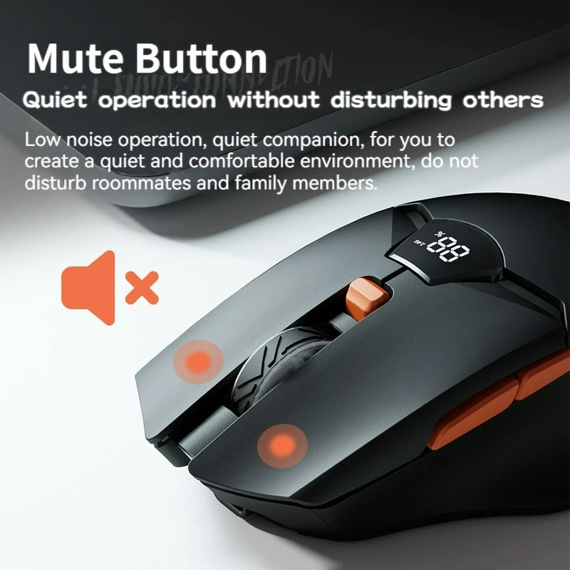Mute Button Dual Mode Bluetooth 2.4G Wireless Mouse With 600mAh Battery