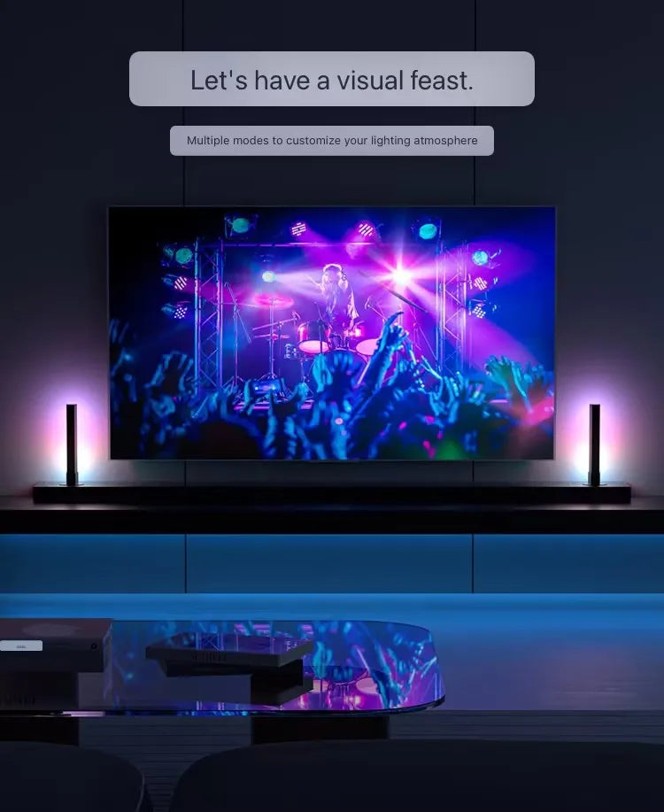 RGB Rhythm Light Bars 180 Degree Smart LED For Gaming With Remote Control