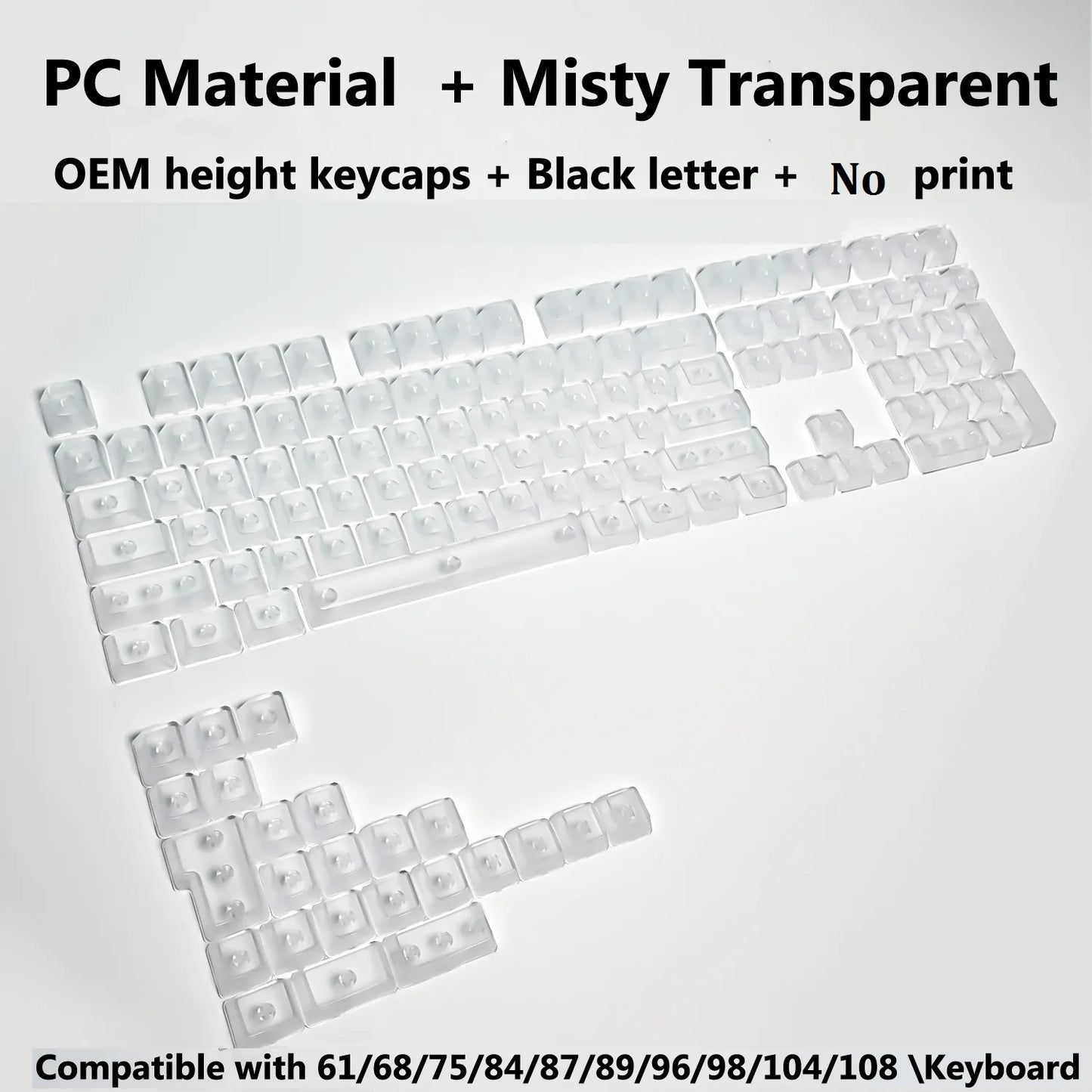 Rainbow Keycaps Full Set for Mechanical Keyboard - Transparent RGB Key