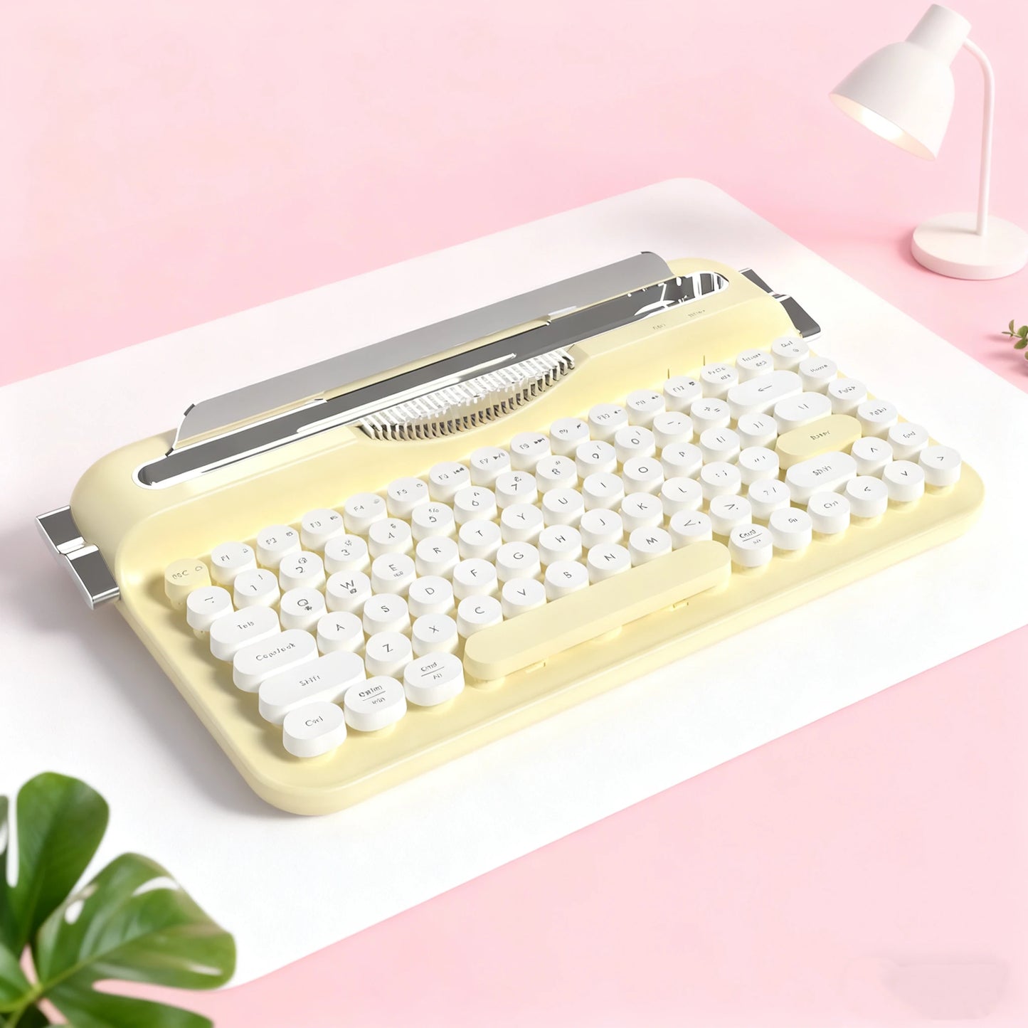 Wireless 2.4G Dual Mode Retro Keyboard With Fixed Groove Stand And Multi Device