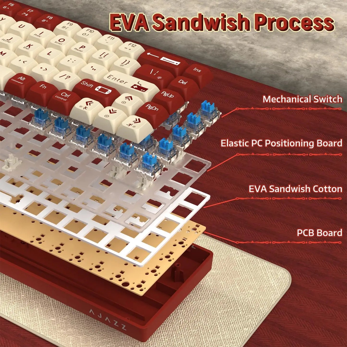 65% Wired Mechanical Gaming Keyboard With Hot Swappable RGB Backlit