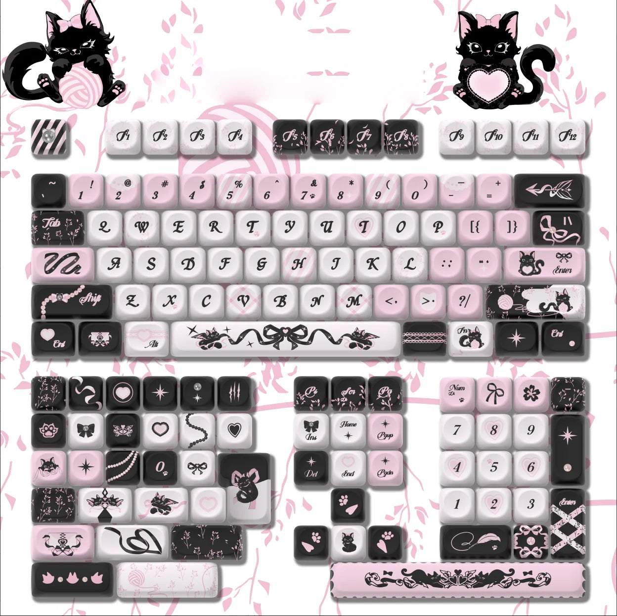 132 PBT Keycaps for 60% 65%75% 100% Cherry Gateron MX Switches Mechanical Keyboards