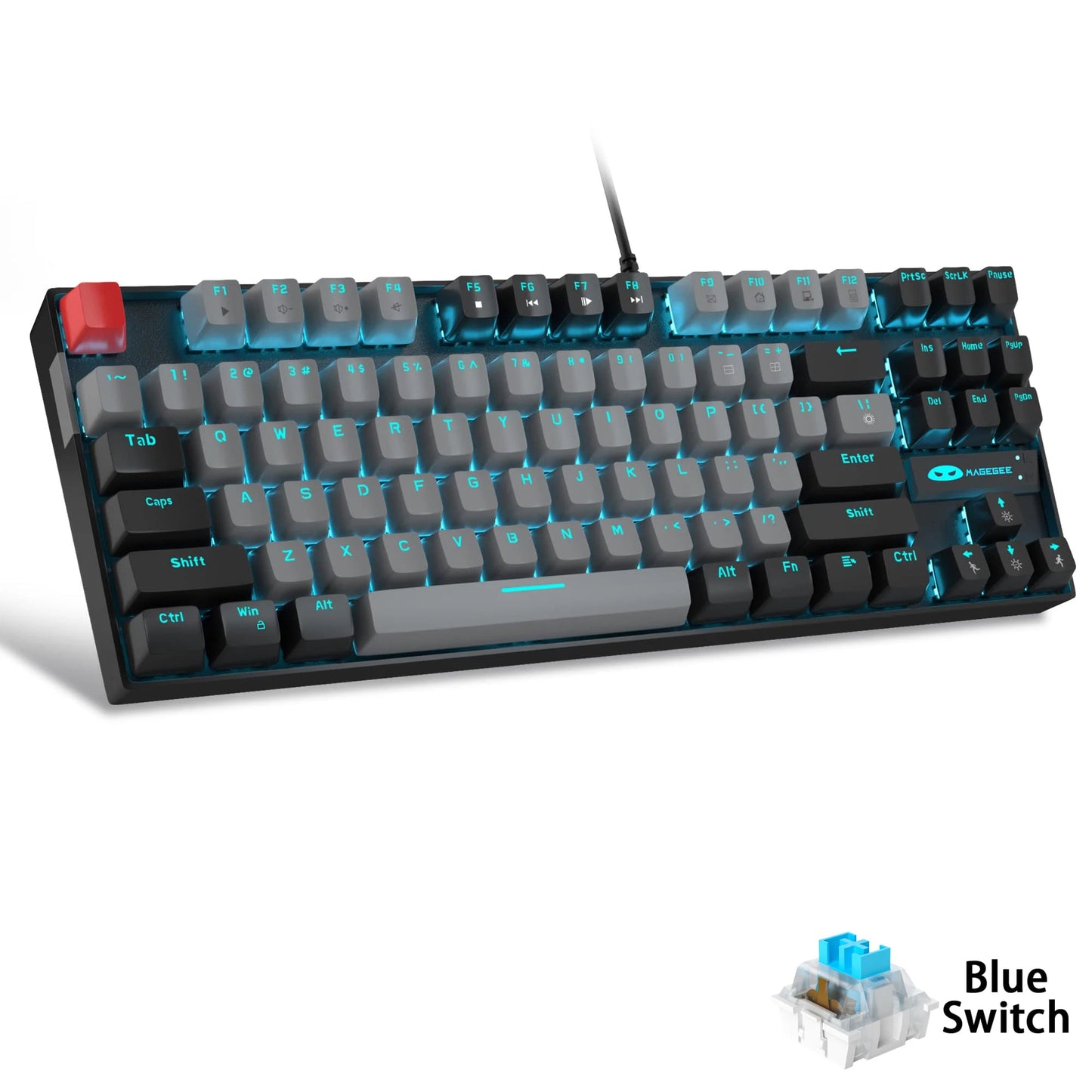 75% Mechanical Gaming Keyboard - Blue/Red Switch - LED Backlit