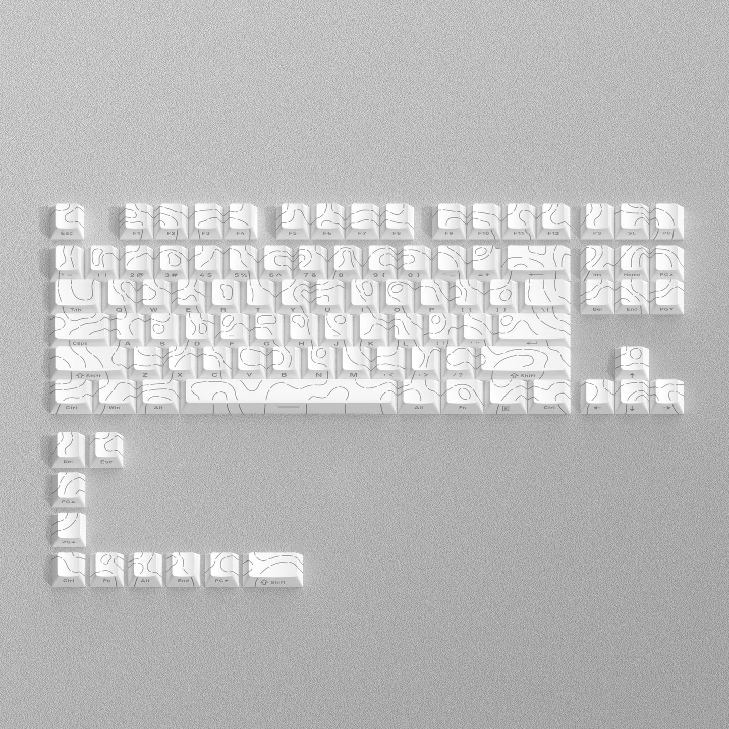 136-Key Black Side-Lit Backlit Keycaps for MX Switch Mechanical Keyboard