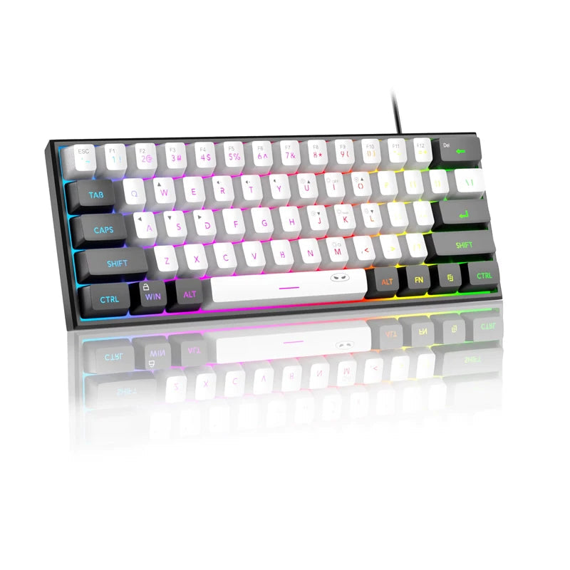 Mini 60% Gaming Keyboard with RGB Backlit - Ergonomic Design