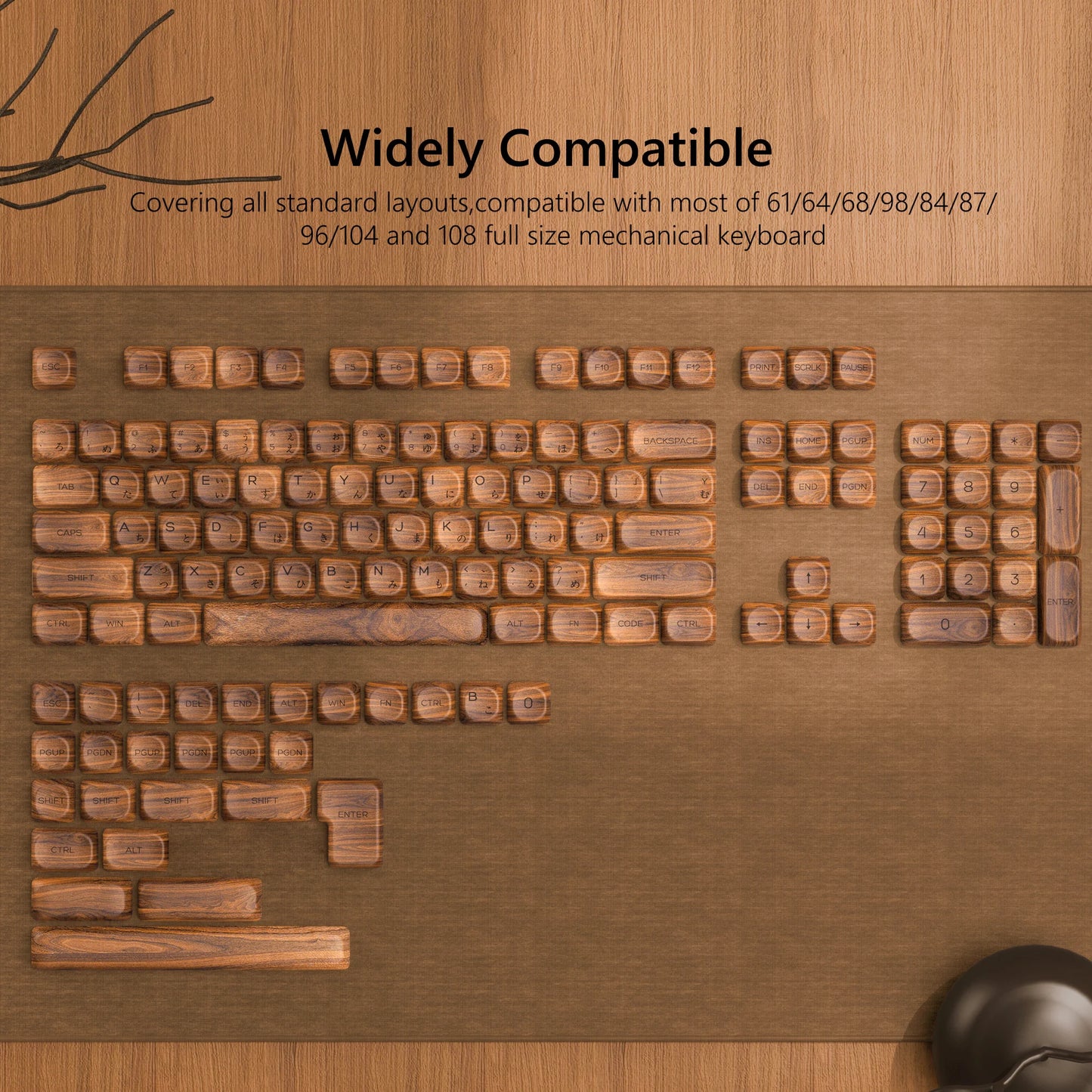 132 PBT Keycaps for 60% 65%75% 100% Cherry Gateron MX Switches Mechanical Keyboards