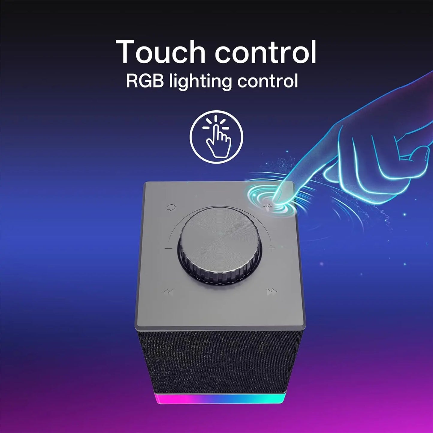 RGB Computer Speaker - 2.0 Stereo Sound System with BT & USB Dual Connectivity