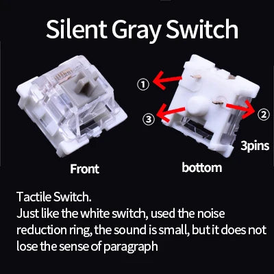 3Pin Dustproof Keyboard Switches Linear Tactile Silent For MX Mechanical