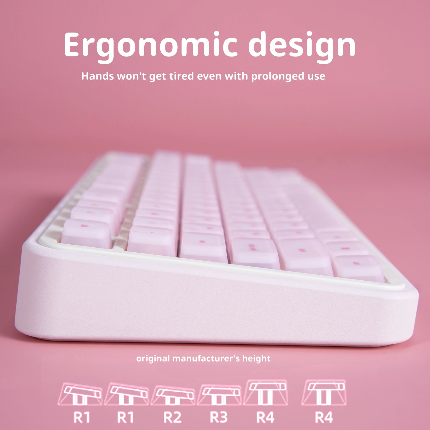 113 Keys Korean Hangul Keycaps Pink Silicone PC Cherry Profile Keyboard