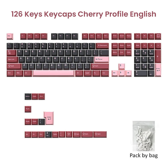 Keycaps 126 Keys – Double Shot PBT Cherry Profile for MX