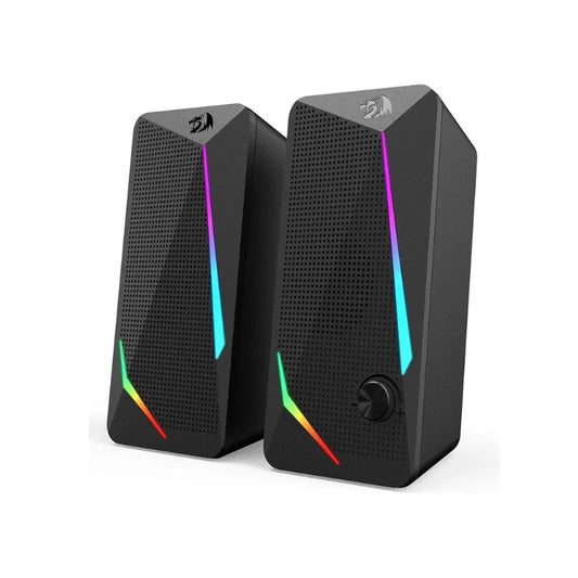 RGB Desktop Speakers, 2.0 Channel PC Computer Stereo Speaker with 4 Colorful LED Backlight Modes, Enhanced