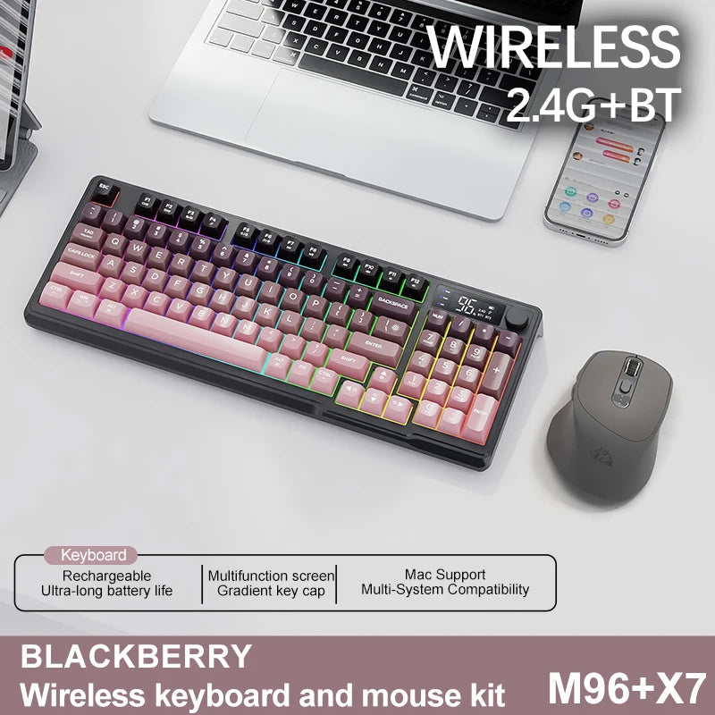 Wireless Bluetooth Gaming Keyboard - Ergonomic & Multi-Device