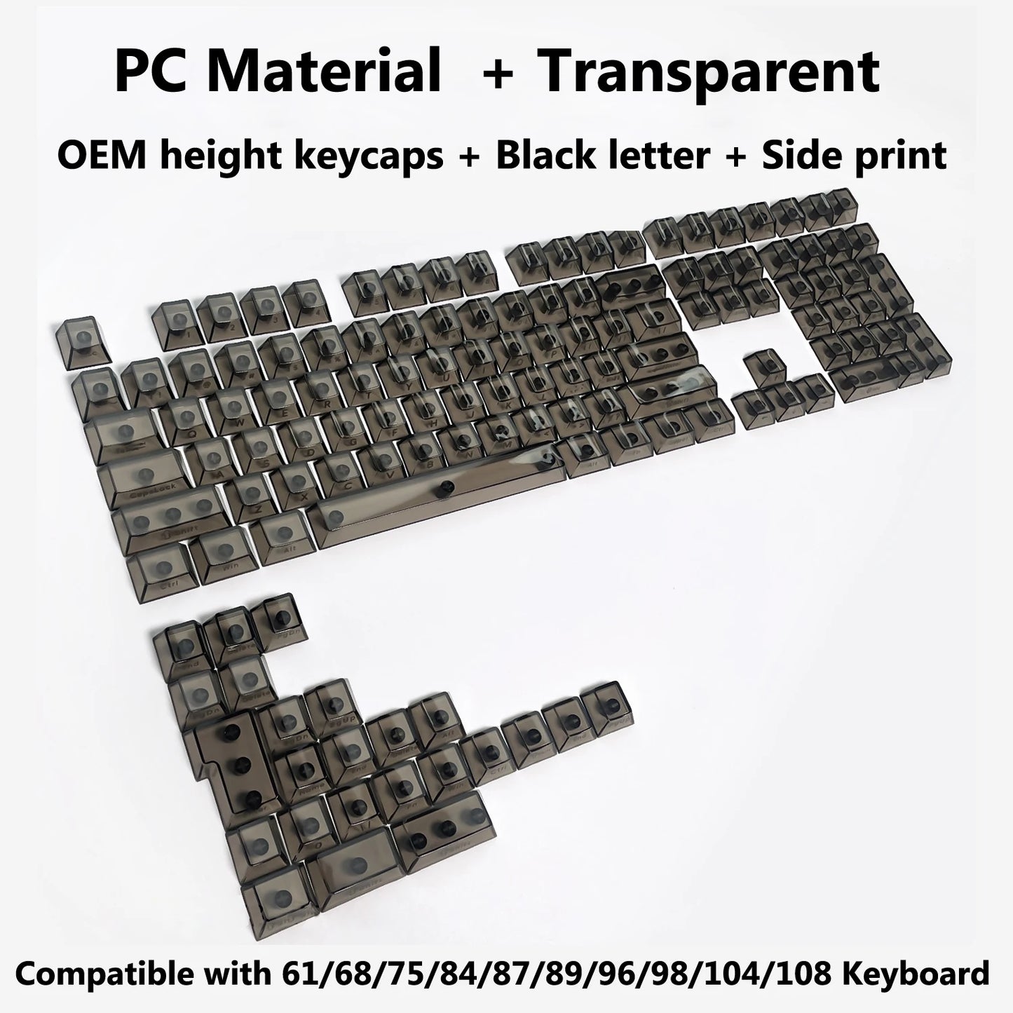 Rainbow Keycaps Full Set for Mechanical Keyboard - Transparent RGB Key