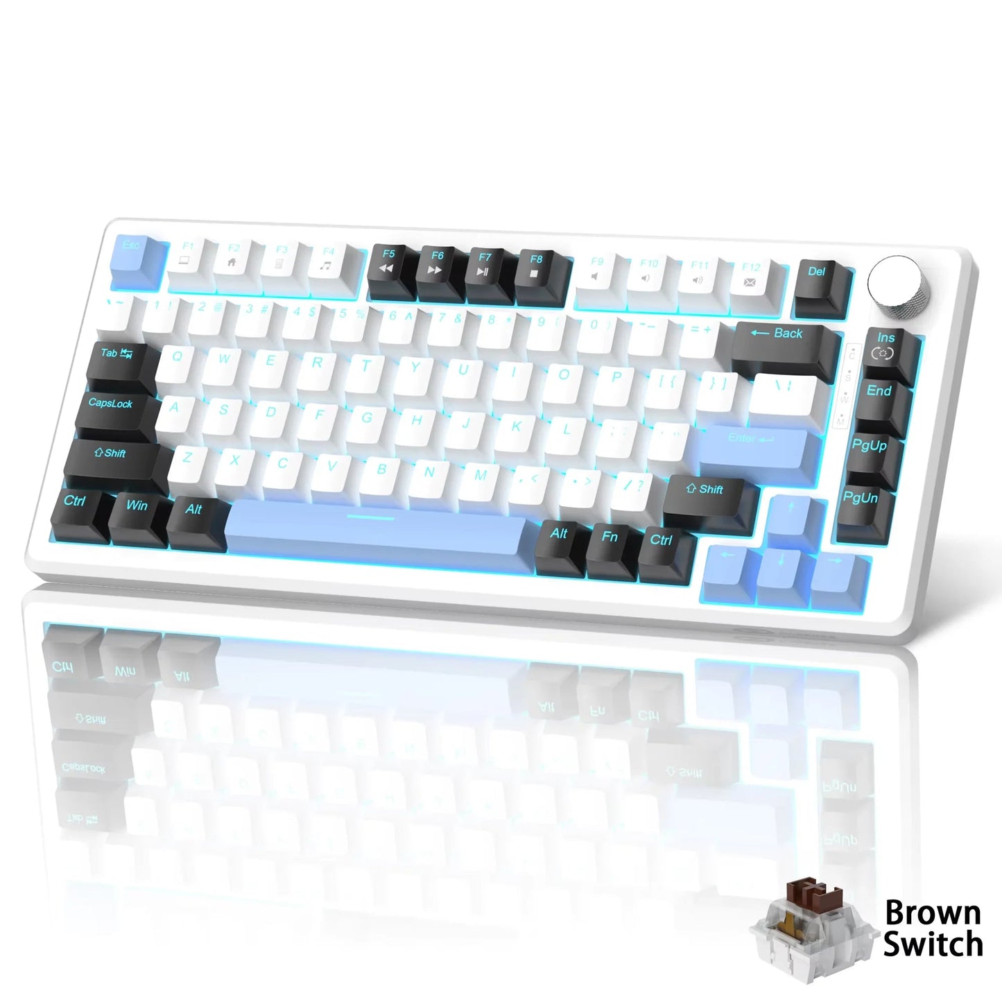 75% Mechanical Gaming Keyboard - Blue Backlit Wired