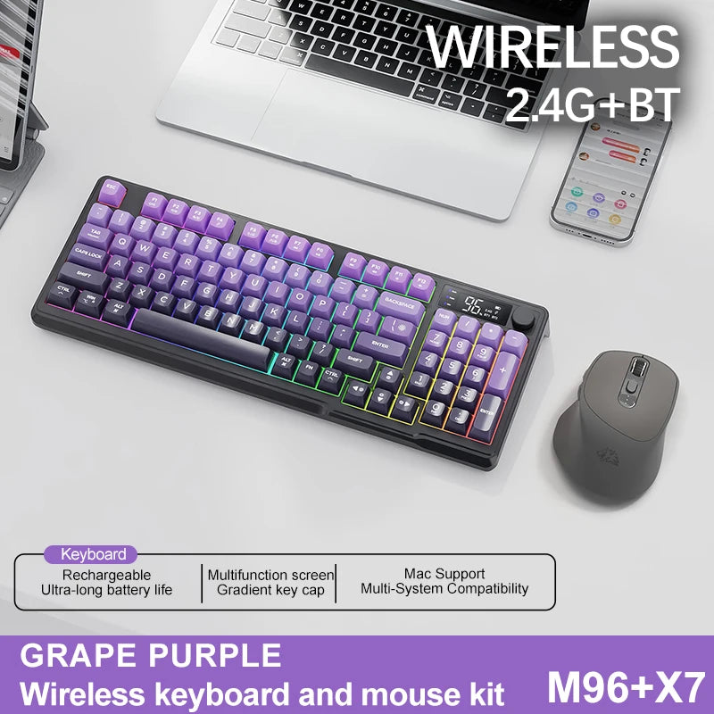 Wireless Bluetooth Gaming Keyboard - Ergonomic & Multi-Device
