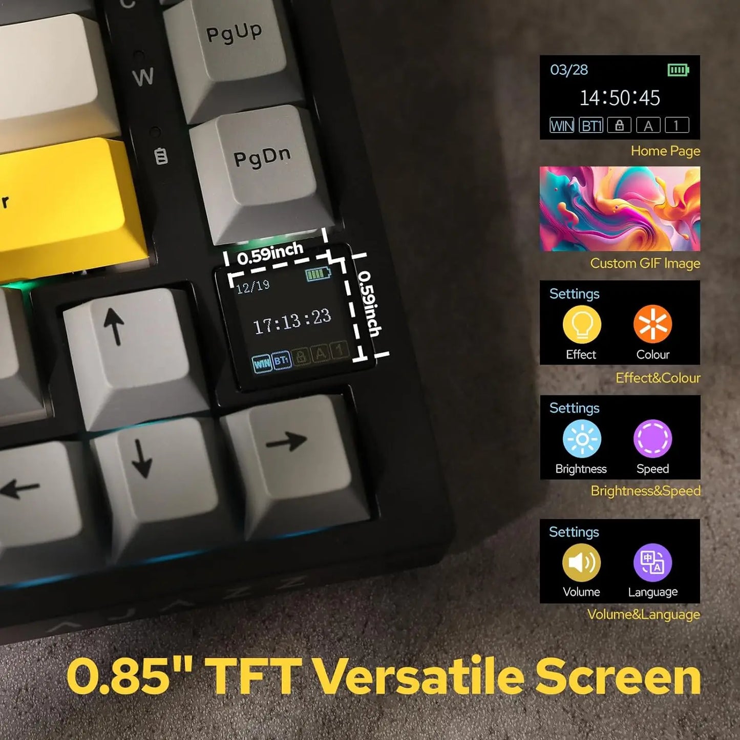 Pro Gaming Mechanical Keyboard Knob Hot Swapping Gasket Bluetooth 5.1 Wireless
